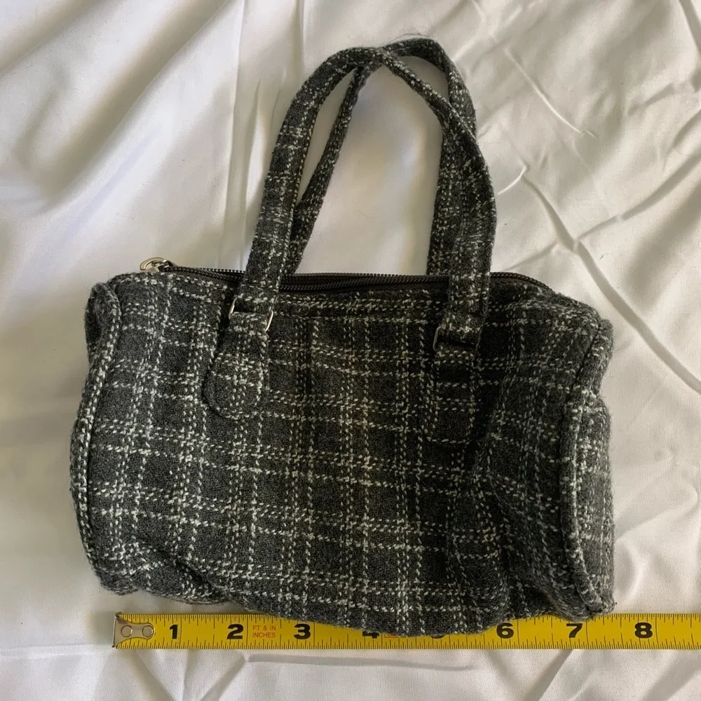 Grey/White Flannel Cosmetics Bag